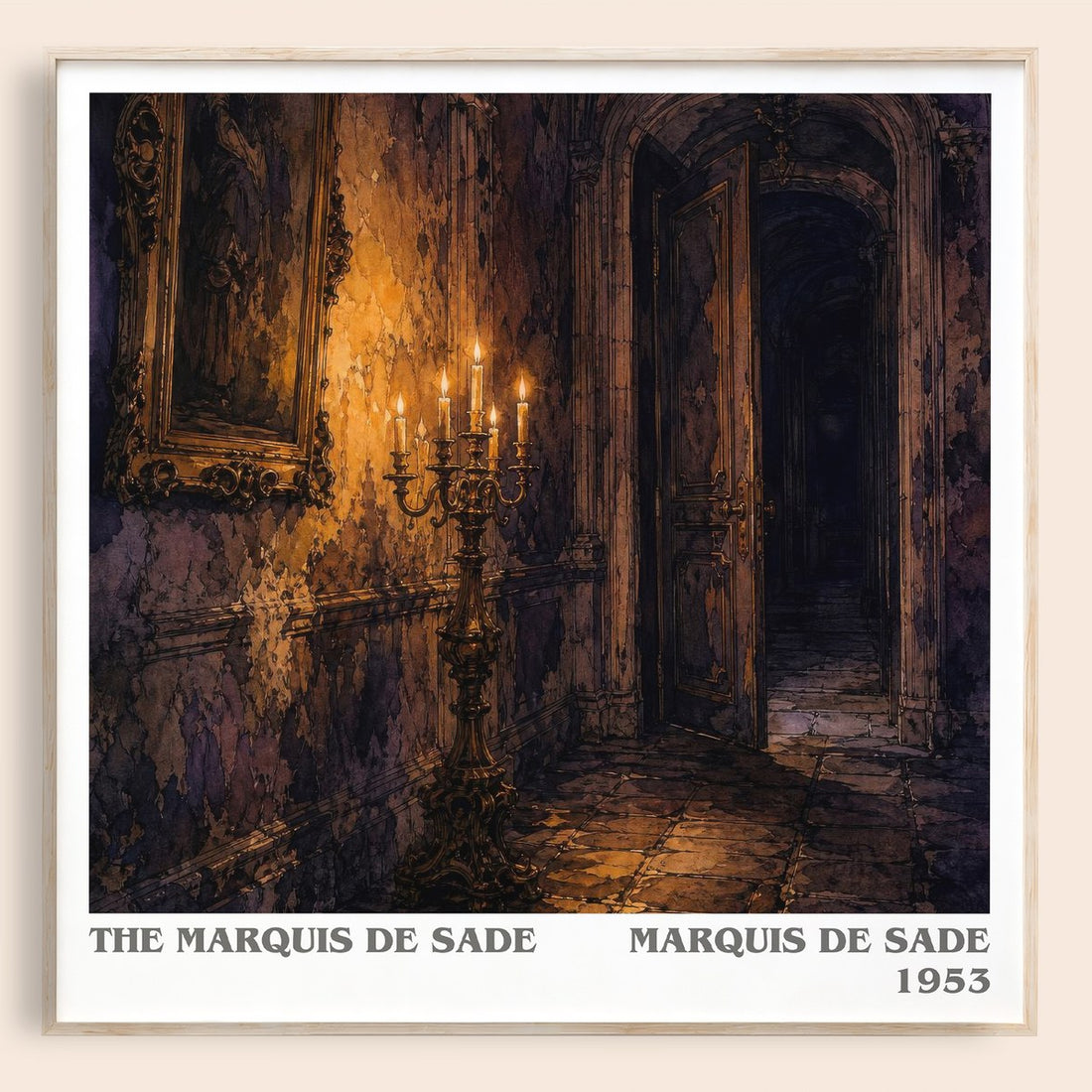 The Marquis de Sade literary book poster by Marquis de Sade – framed literary art print
