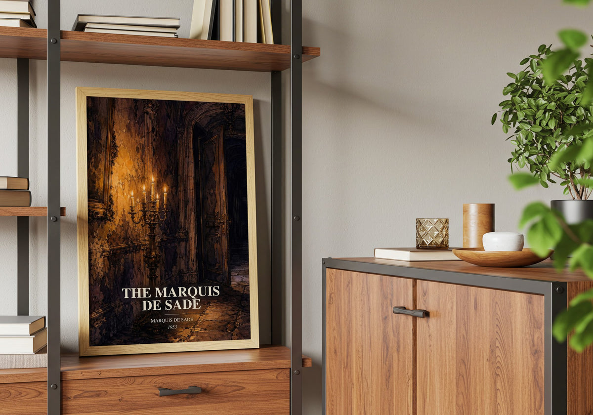 The Marquis de Sade book watercolour illustration paper finish options – matte satin gloss