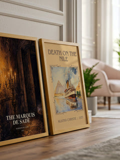 The Marquis de Sade watercolour print framed by window – literary home decor