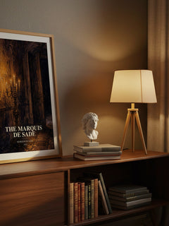 The Marquis de Sade watercolour print on bookshelf – Marquis de Sade fan gift