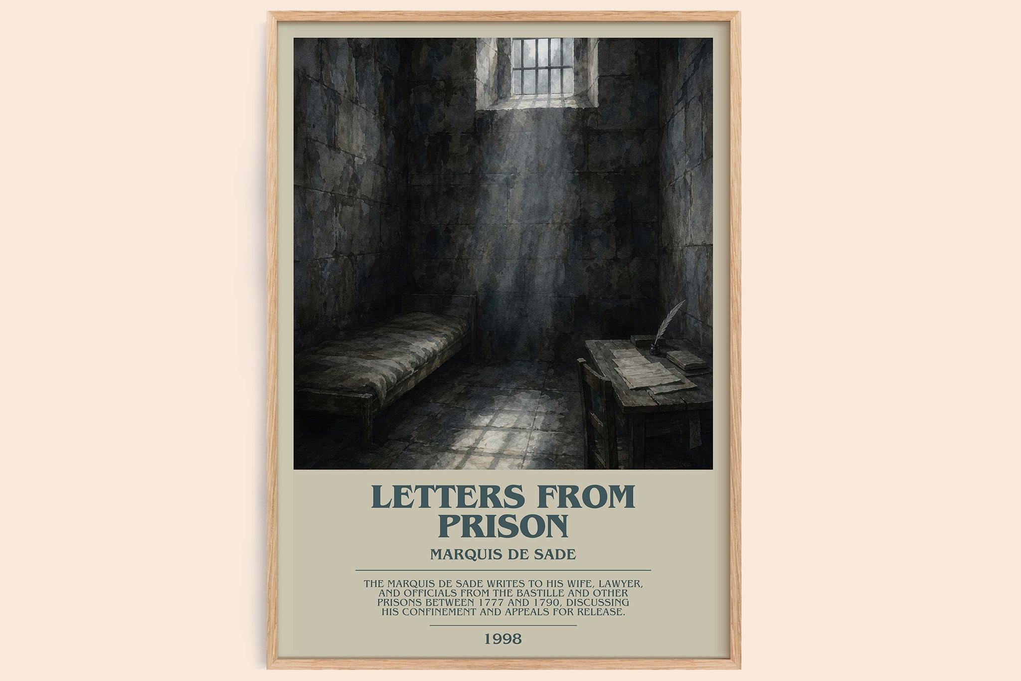 Letters from prison Bookish Wall Art by Marquis de Sade