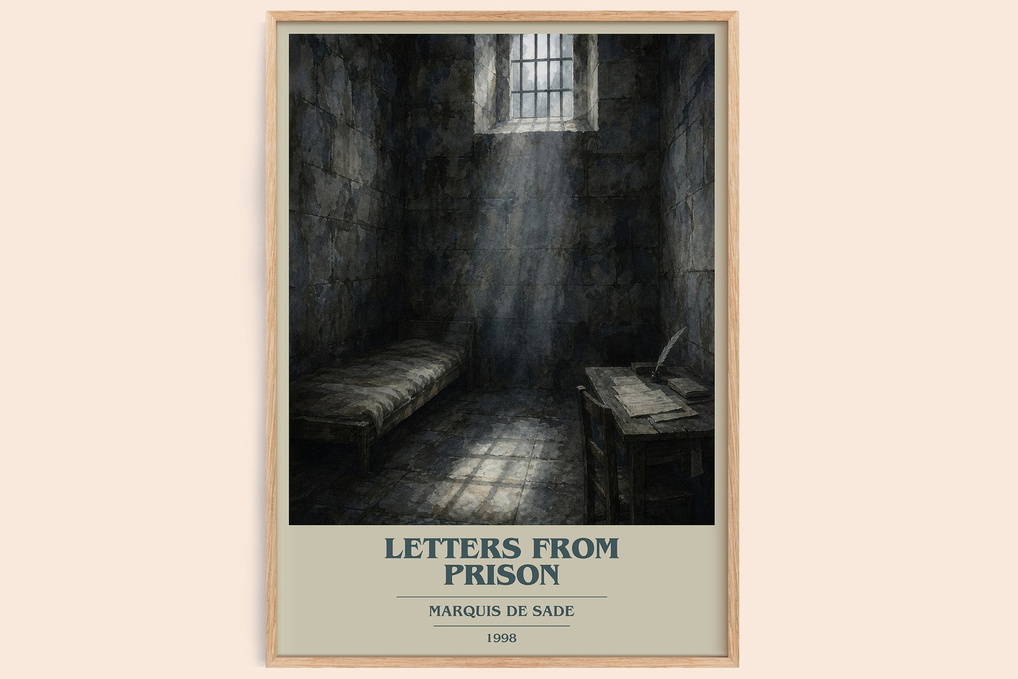 Letters from prison Book Cover Poster by Marquis de Sade