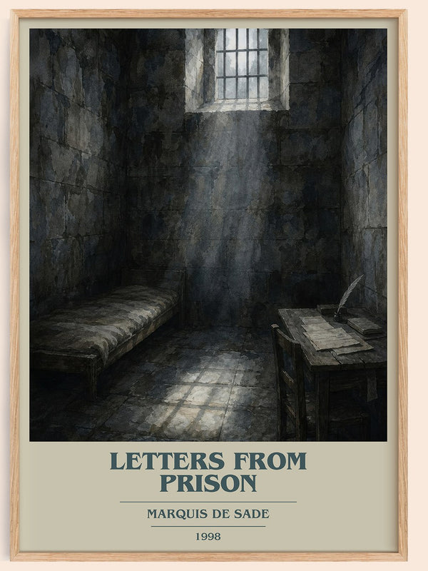 Letters from prison book cover book poster by Marquis de Sade – framed literary art print