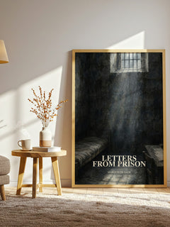 Letters from prison watercolour print in frame leaning in hallway – philosophy wall art