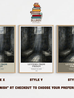 Letters from prison book cover print in frame leaning in hallway – philosophy wall art