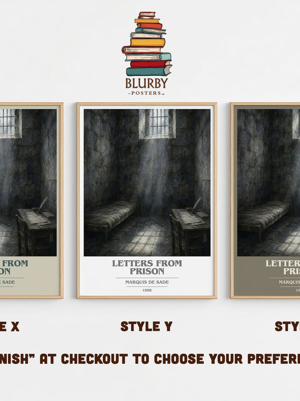 Letters from prison book cover print in frame leaning in hallway – philosophy wall art