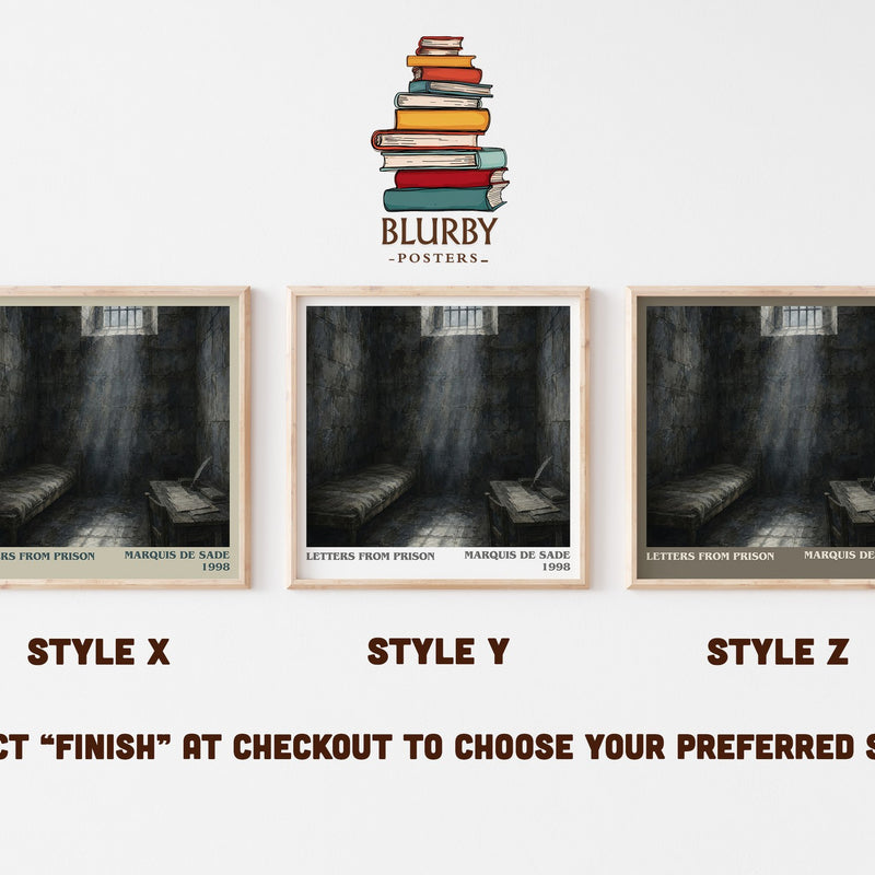 Letters from prison literary print in frame leaning in hallway – philosophy wall art