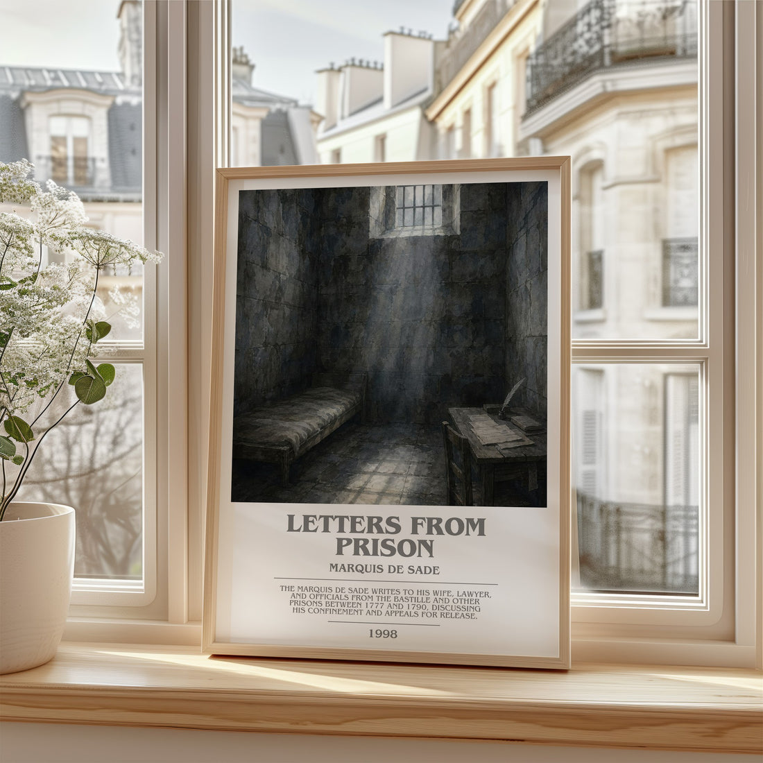 Letters from prison bookish poster colour and style options – Marquis de Sade book art