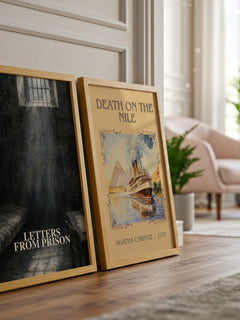 Letters from prison watercolour print framed by window – literary home decor