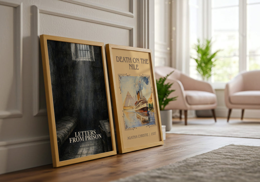 Letters from prison watercolour print framed by window – literary home decor