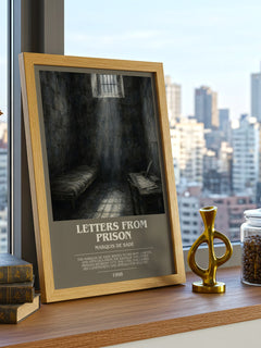 Letters from prison bookish print framed by window – literary home decor