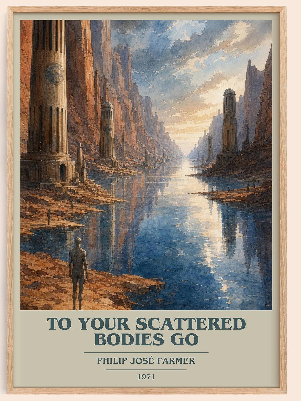 To your scattered bodies go book cover book poster by Philip José Farmer – framed literary art print