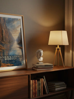 To your scattered bodies go watercolour print on bookshelf – Philip José Farmer fan gift