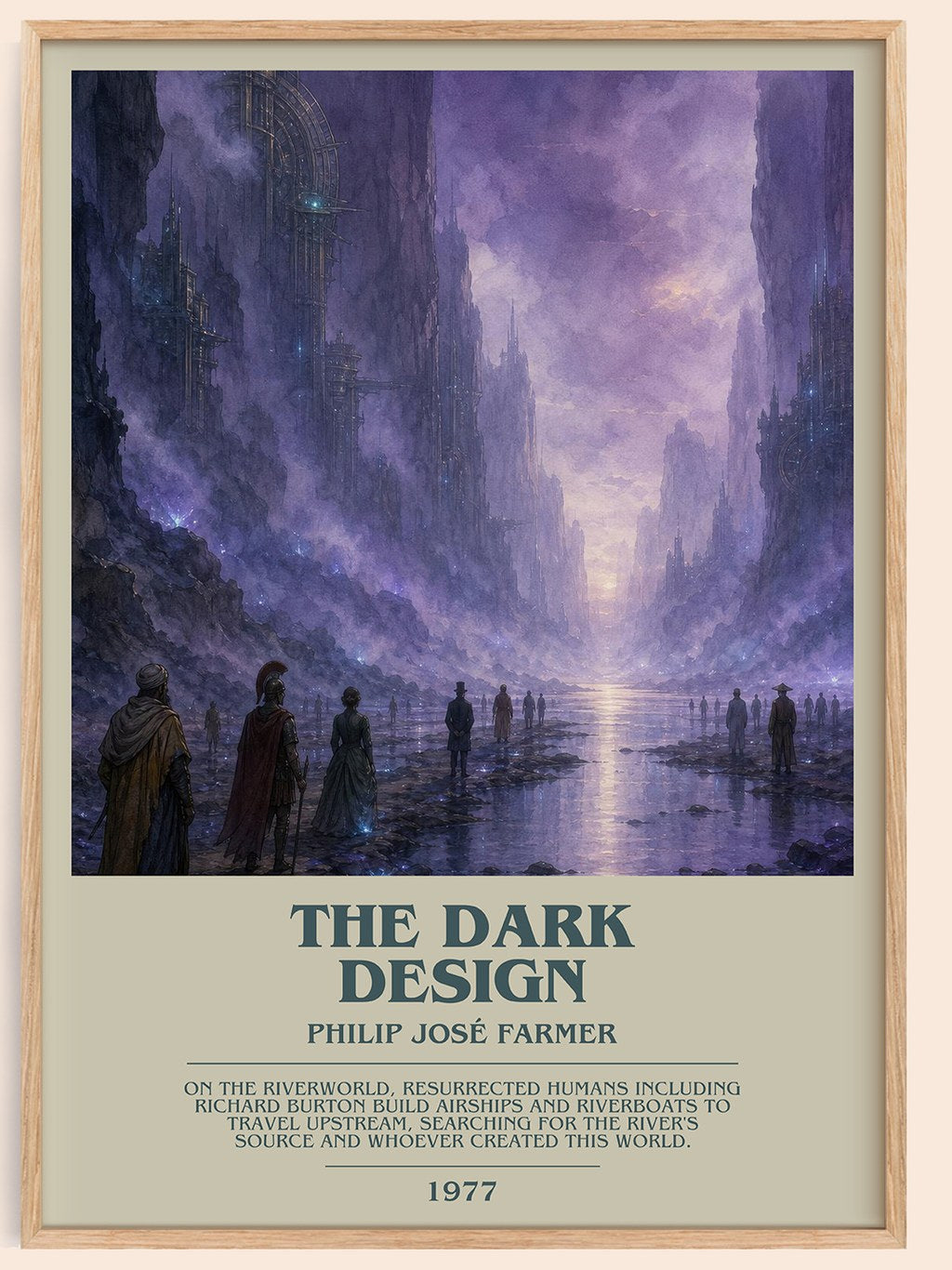 The dark design bookish book poster by Philip José Farmer – framed literary art print