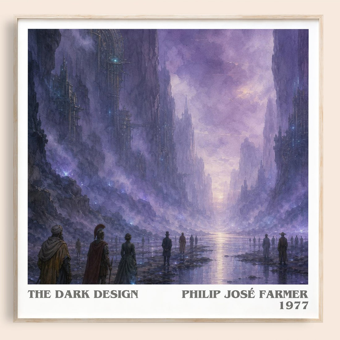 The dark design literary book poster by Philip José Farmer – framed literary art print