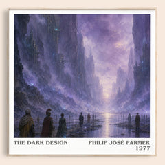 The dark design literary book poster by Philip José Farmer – framed literary art print