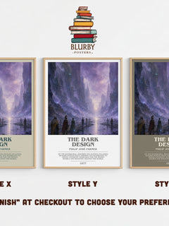The dark design bookish print in frame leaning in hallway – sci fi wall art
