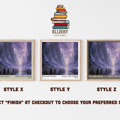 The dark design literary print in frame leaning in hallway – sci fi wall art