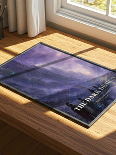 The dark design watercolour book poster framed on wall – sci fi wall art