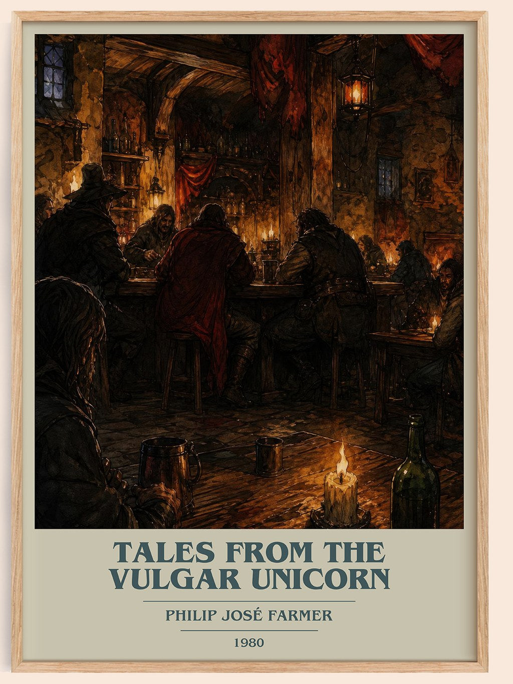 Tales from the Vulgar Unicorn book cover book poster by Philip José Farmer – framed literary art print