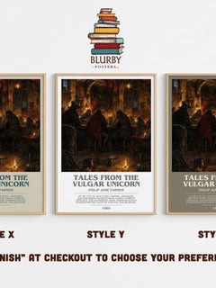 Tales from the Vulgar Unicorn Bookish Wall Art by Philip José Farmer – Style X, Y and Z side by side – choose your finish