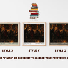 Tales from the Vulgar Unicorn literary print in frame leaning in hallway – fantasy wall art