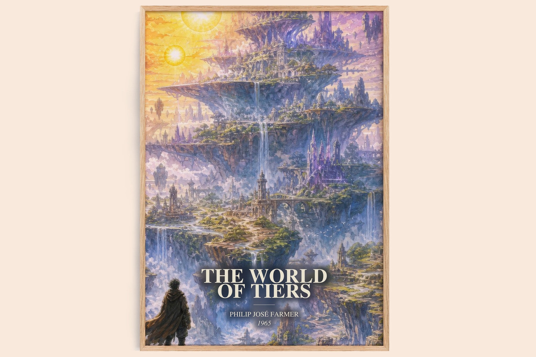 The World of Tiers Book Watercolour Illustration by Philip José Farmer