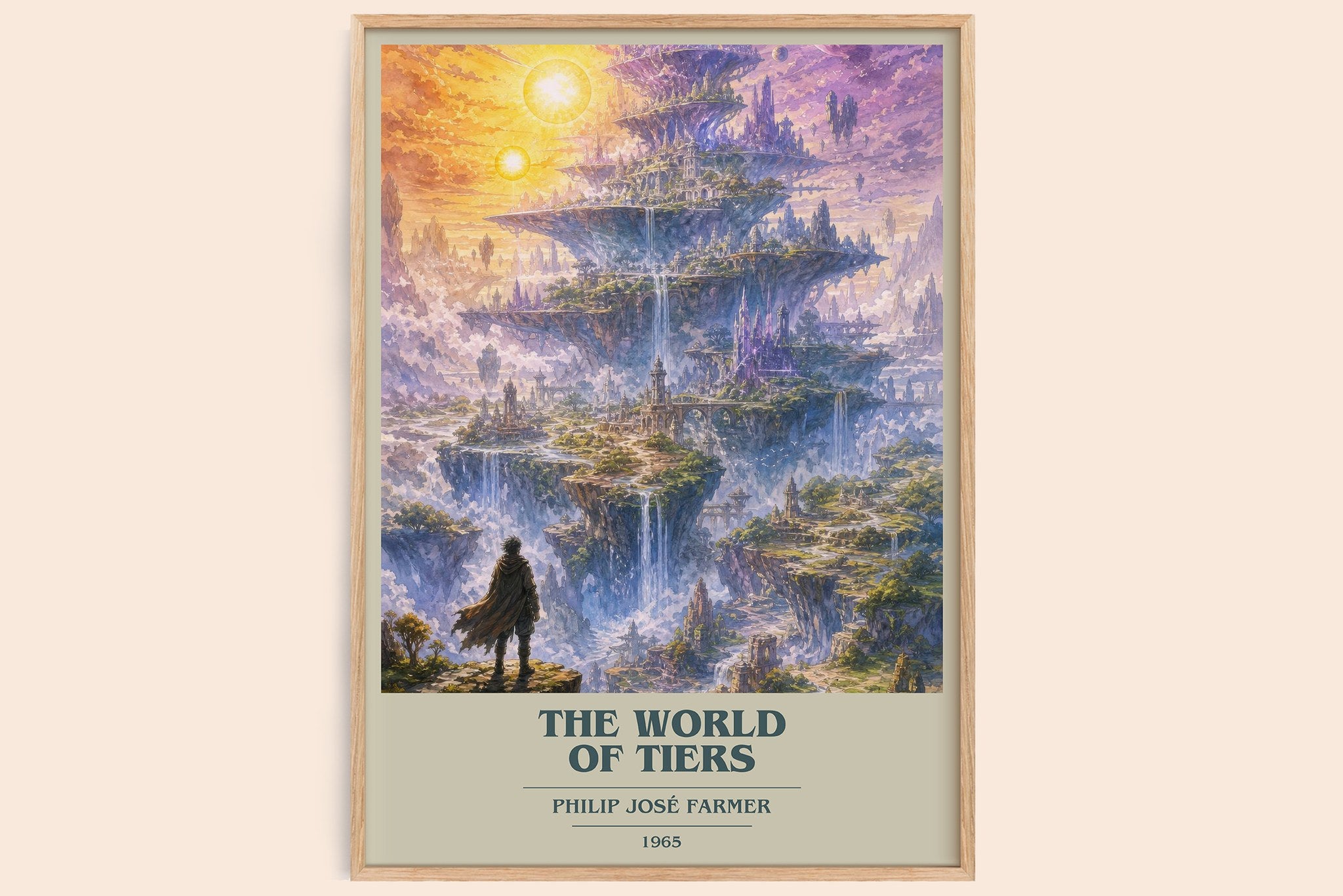 The World of Tiers Book Cover Poster by Philip José Farmer