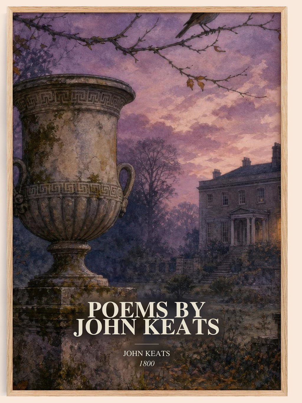 Poems by John Keats watercolour book poster by John Keats – framed literary art print