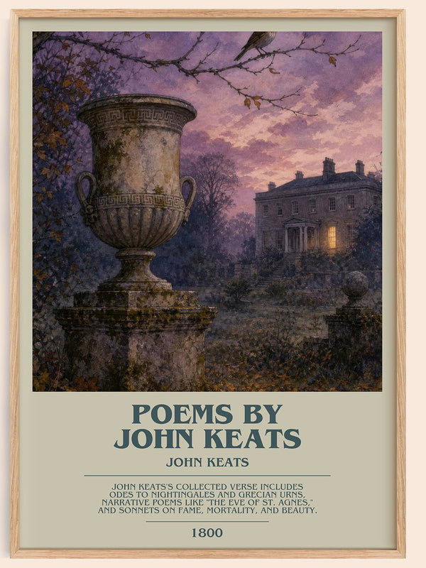 Poems by John Keats bookish book poster by John Keats – framed literary art print
