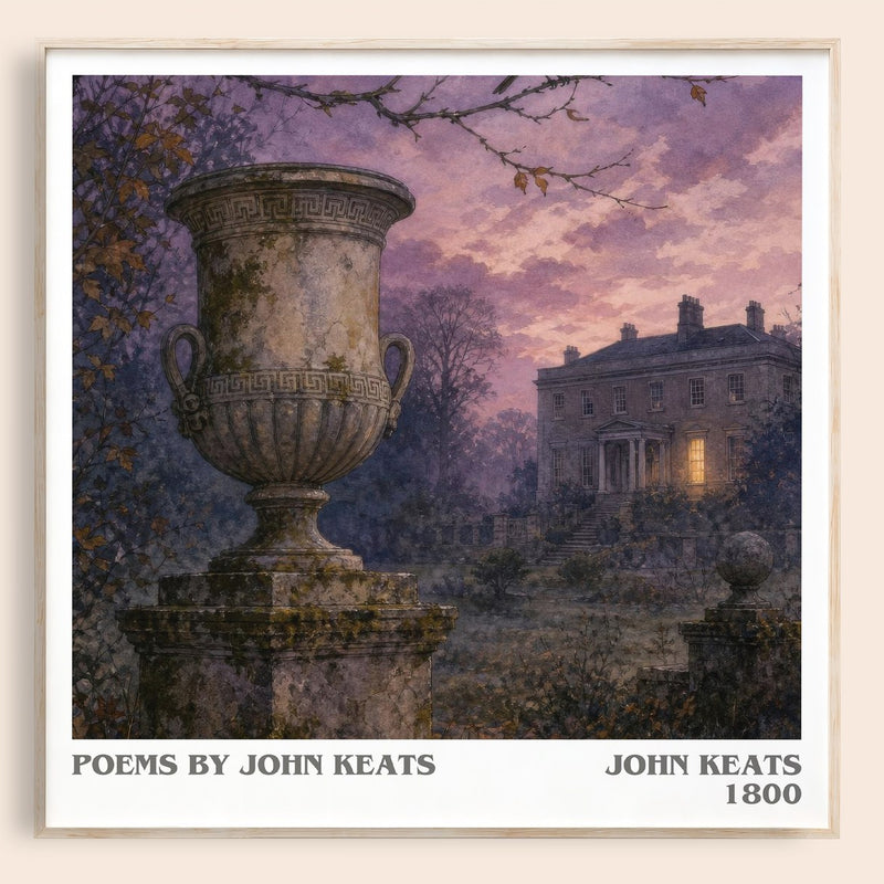 Poems by John Keats literary book poster by John Keats – framed literary art print