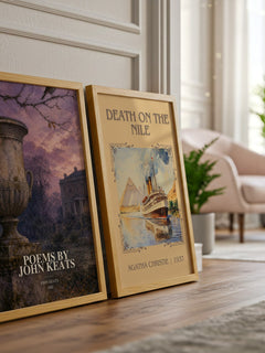 Poems by John Keats watercolour print framed by window – literary home decor