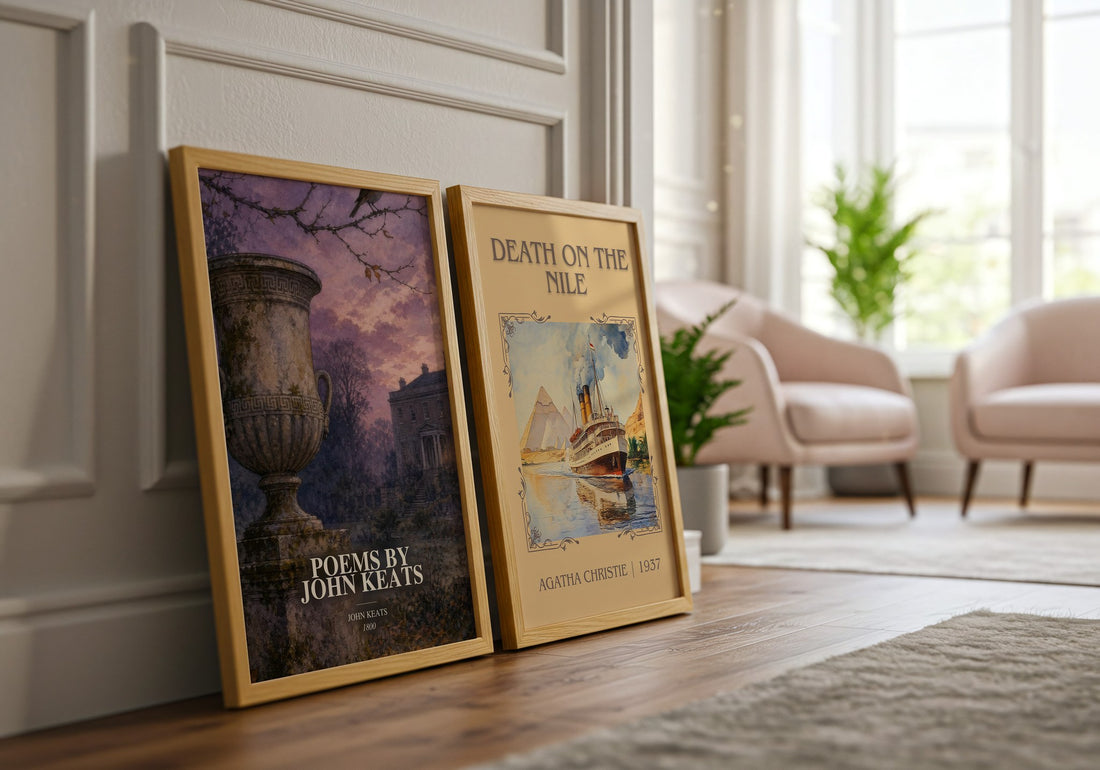 Poems by John Keats watercolour print framed by window – literary home decor
