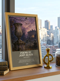 Poems by John Keats bookish print framed by window – literary home decor