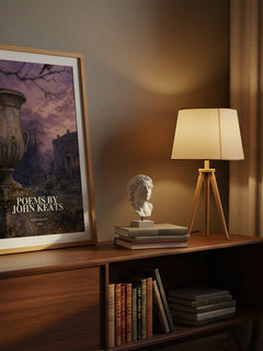 Poems by John Keats watercolour print on bookshelf – John Keats fan gift