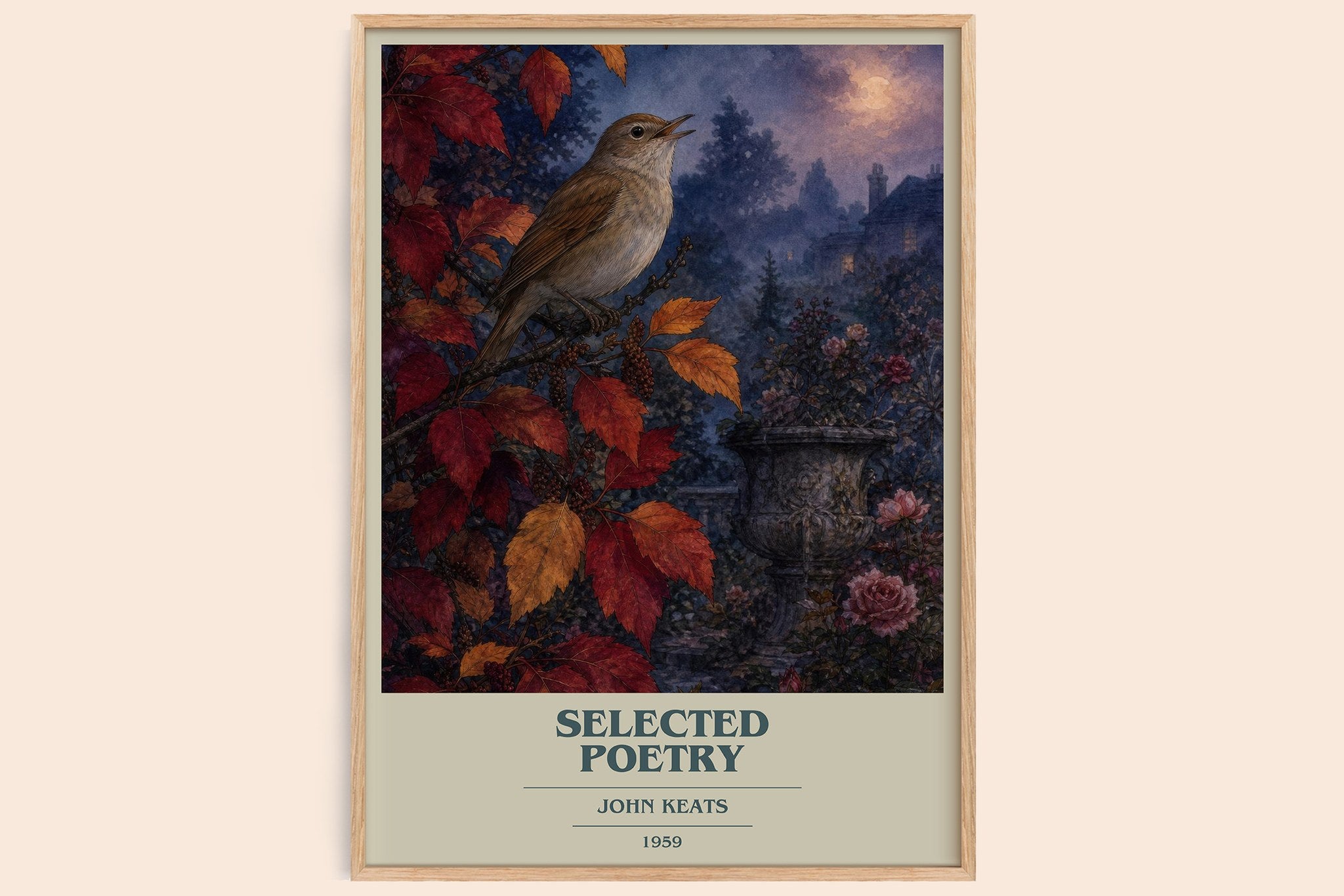 Selected poetry Book Cover Poster by John Keats