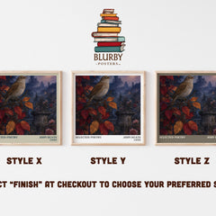 Selected poetry literary print in frame leaning in hallway – poetry wall art