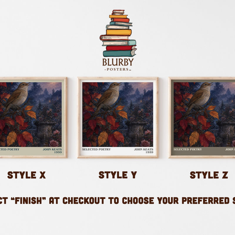 Selected poetry literary print in frame leaning in hallway – poetry wall art