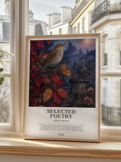 Selected poetry bookish poster colour and style options – John Keats book art