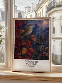 Selected poetry book cover poster colour and style options – John Keats book art