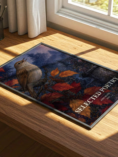 Selected poetry watercolour book poster framed on wall – poetry wall art
