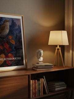 Selected poetry watercolour print on bookshelf – John Keats fan gift