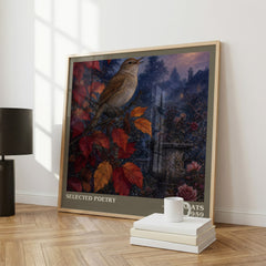 Selected poetry literary print framed by window – literary home decor