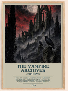 The Vampire Archives bookish book poster by John Keats – framed literary art print