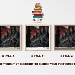 The Vampire Archives literary print in frame leaning in hallway – horror wall art
