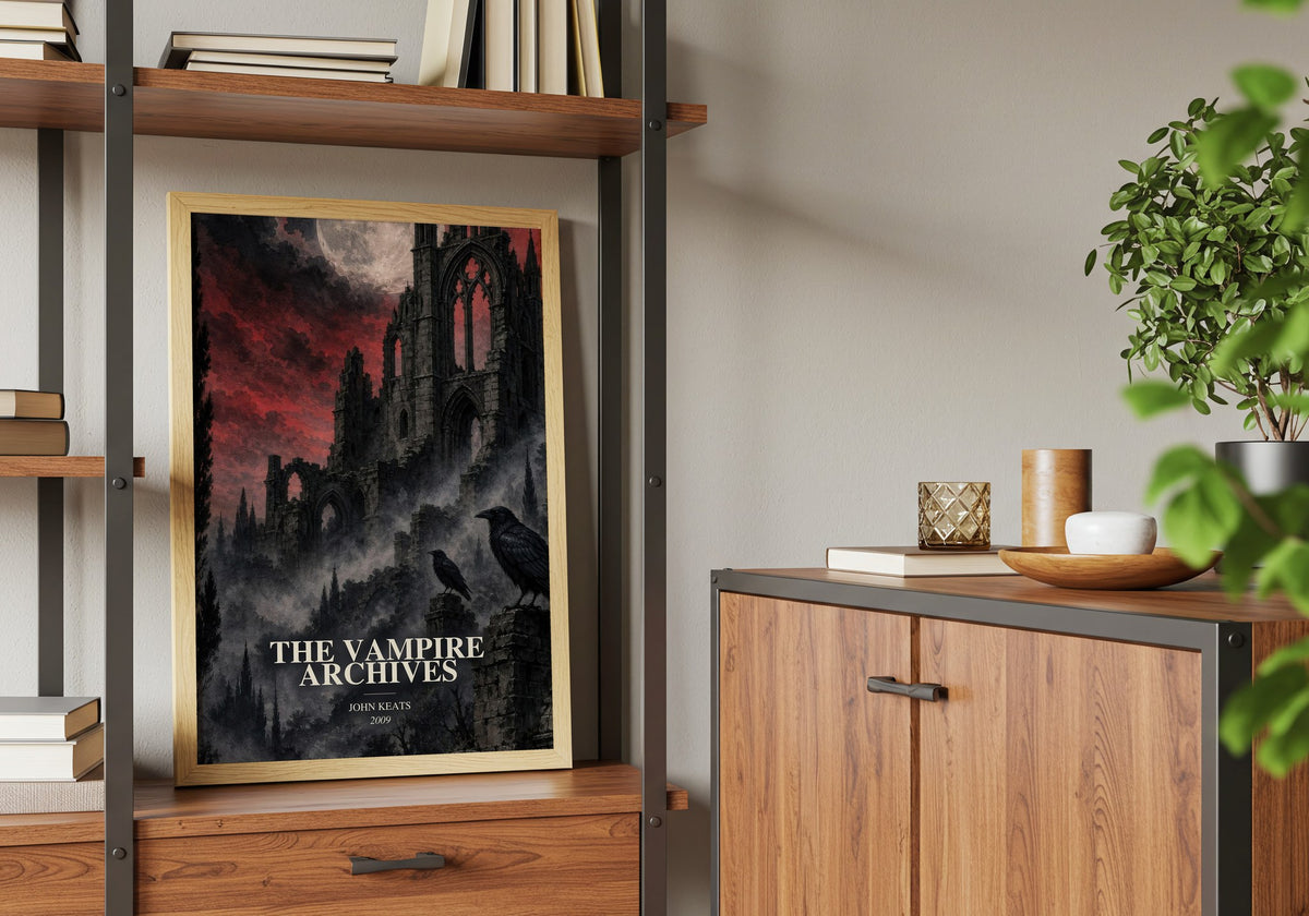 The Vampire Archives book watercolour illustration paper finish options – matte satin gloss