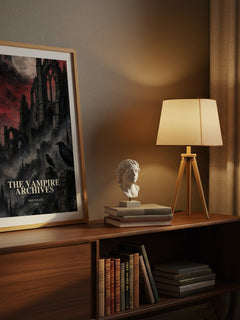 The Vampire Archives watercolour print on bookshelf – John Keats fan gift