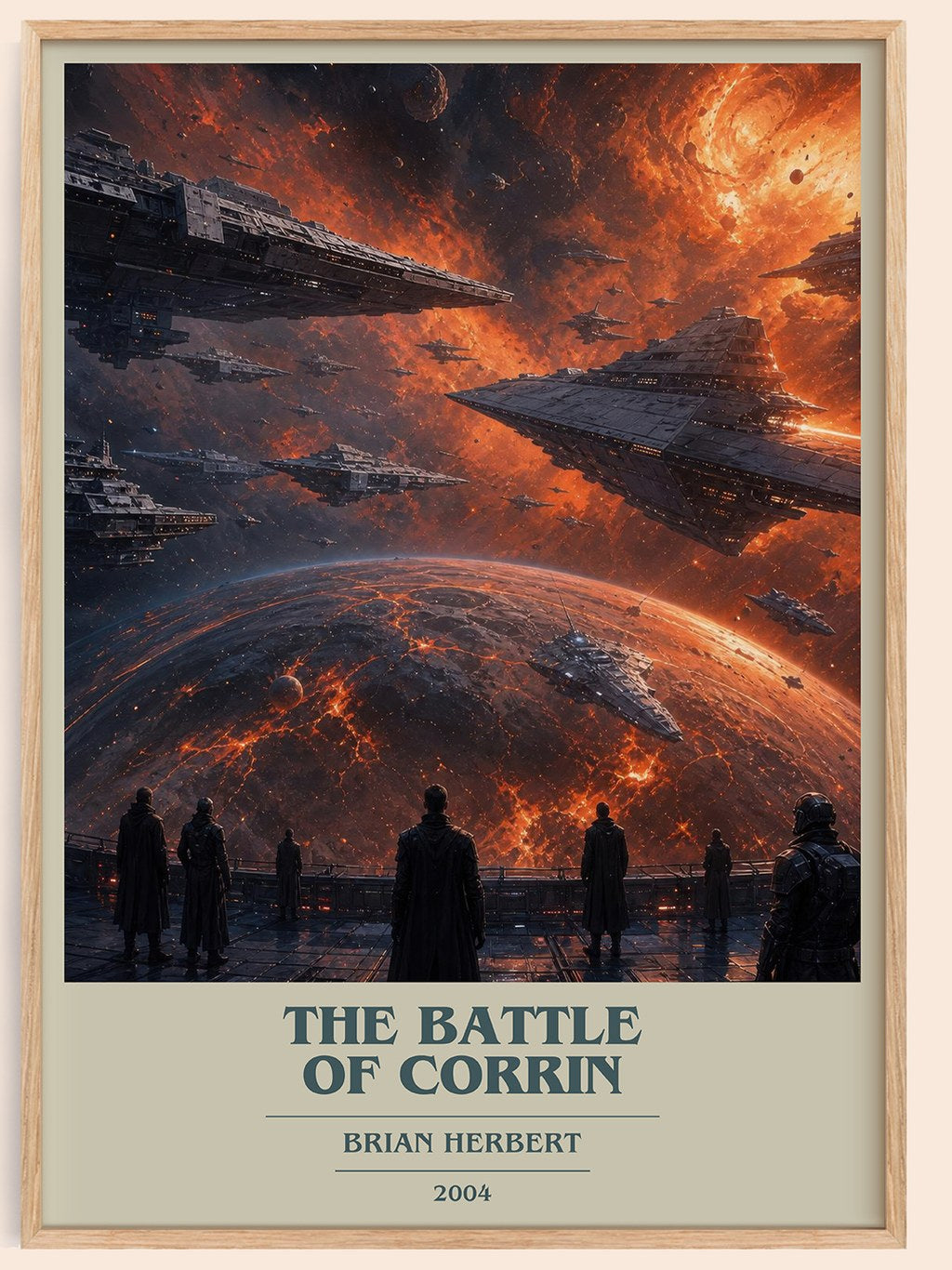The Battle of Corrin book cover book poster by Brian Herbert – framed literary art print