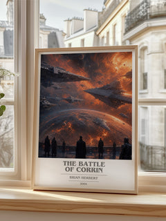 The Battle of Corrin book cover poster colour and style options – Brian Herbert book art