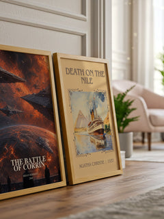 The Battle of Corrin watercolour print framed by window – literary home decor